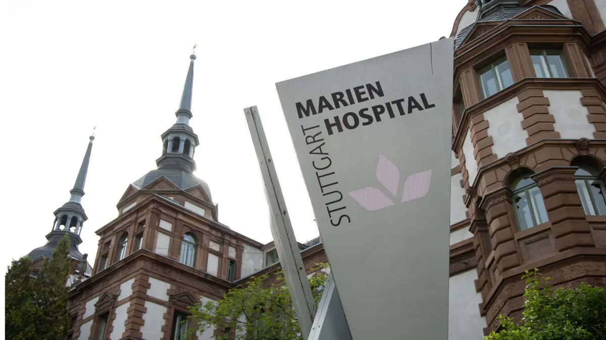 Notfalambulanz und GebŠude des Marienhospital in Stuttgart SŸd.