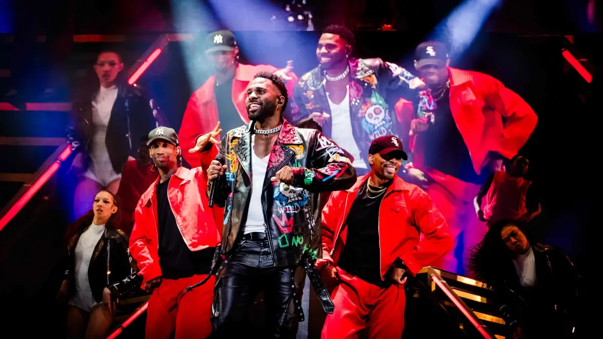US singer Jason Derulo performs during a concert at Ahoy in Rotterdam on February 28, 2024. (Photo by Marco DE SWART / ANP / AFP) / Netherlands OUT
