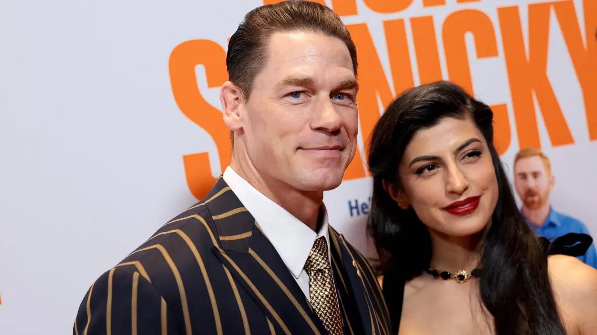 NEW YORK, NEW YORK - MARCH 05: (L-R) John Cena and Shay Shariatzadeh attend the "Ricky Stanicky" New York Premiere at Regal E-Walk on March 05, 2024 in New York City. Dimitrios Kambouris/Getty Images/AFP (Photo by Dimitrios Kambouris / GETTY IMAGES NORTH AMERICA / Getty Images via AFP)