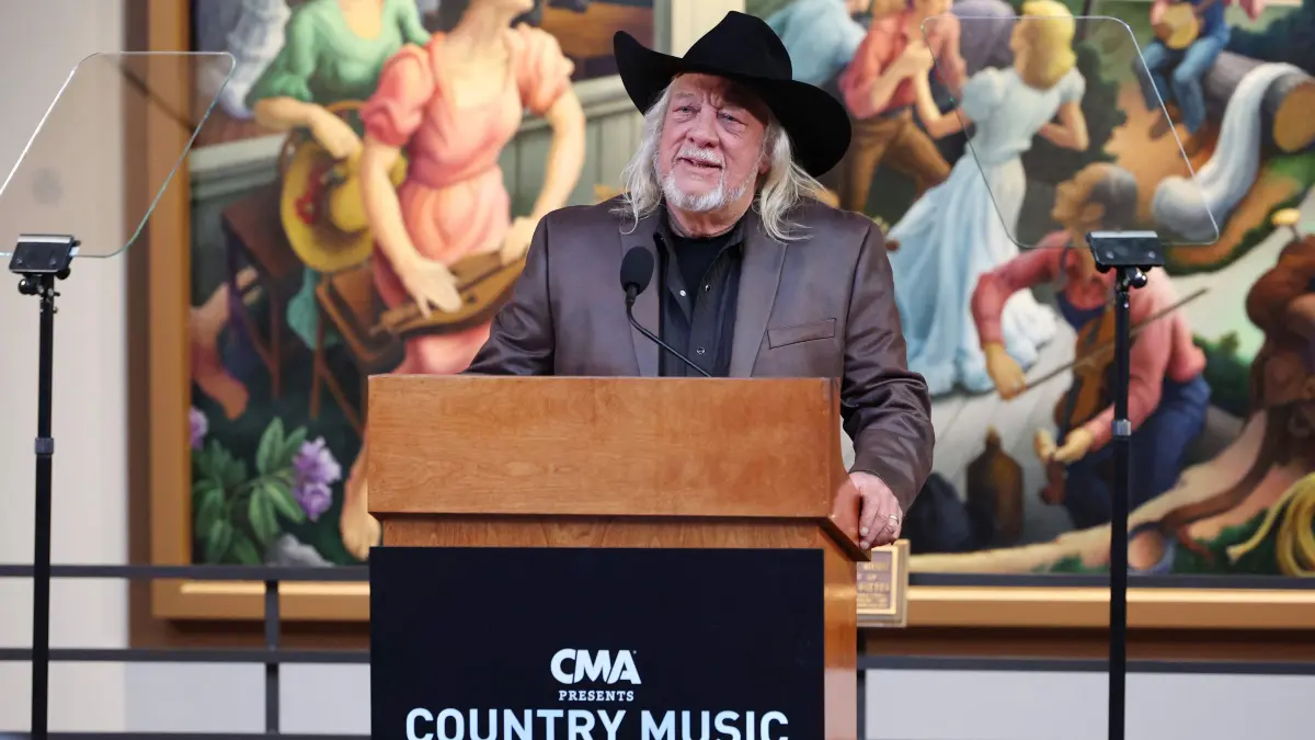 NASHVILLE, TENNESSEE - MARCH 18: John Anderson speaks at the announcement of the 2024 Country Music Hall of Fame Induction at Country Music Hall of Fame and Museum on March 18, 2024 in Nashville, Tennessee. Terry Wyatt/Getty Images/AFP (Photo by Terry Wyatt / GETTY IMAGES NORTH AMERICA / Getty Images via AFP)