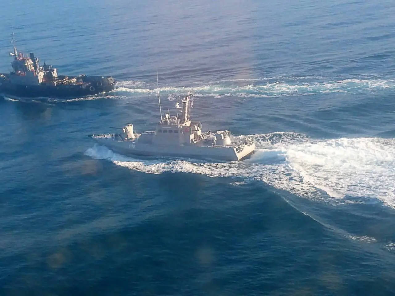 Ramm-Aktion der russischen Marine gegen ukrainische Schiffe.