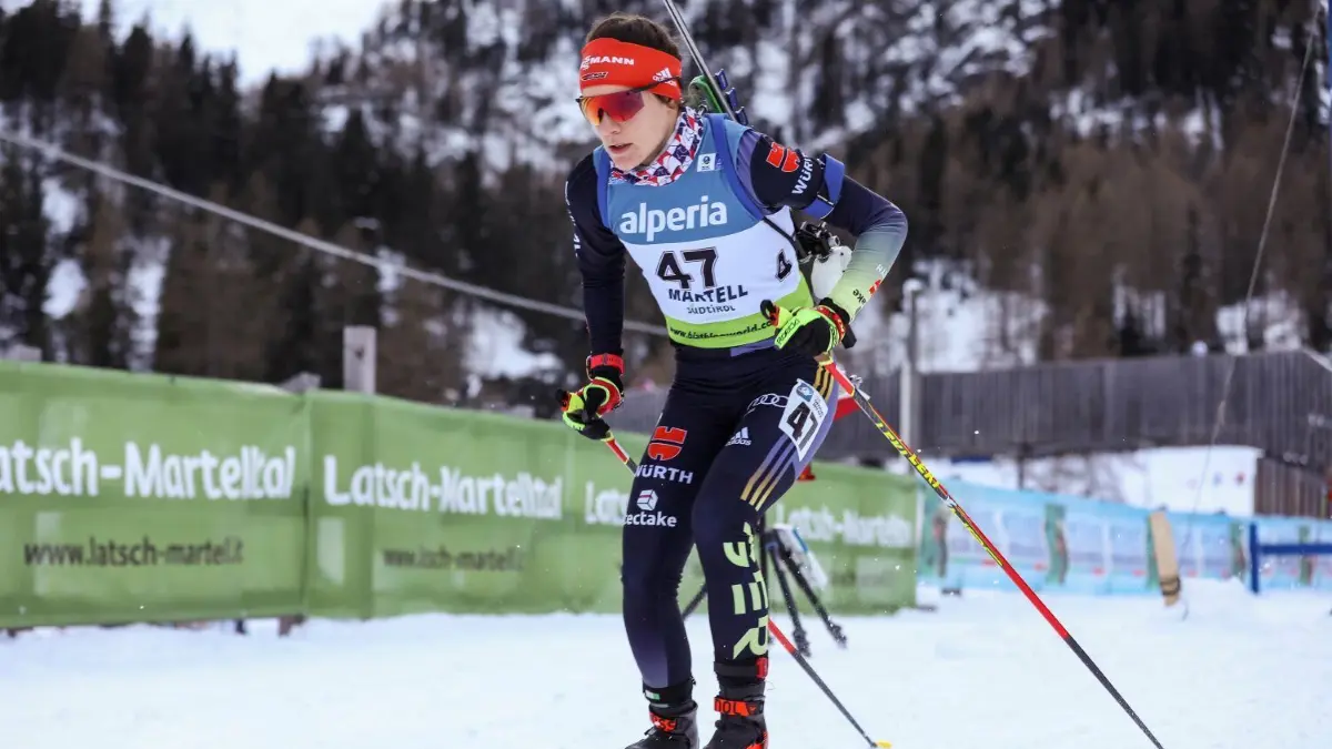 Mareike Braun darf auf einen Start beim zweiten IBU-Cup hoffen.
10.12.2021, xmcx, Biathlon IBU Junior Cup Martell, Individual Women, v.l. Mareike Braun (Germany) /