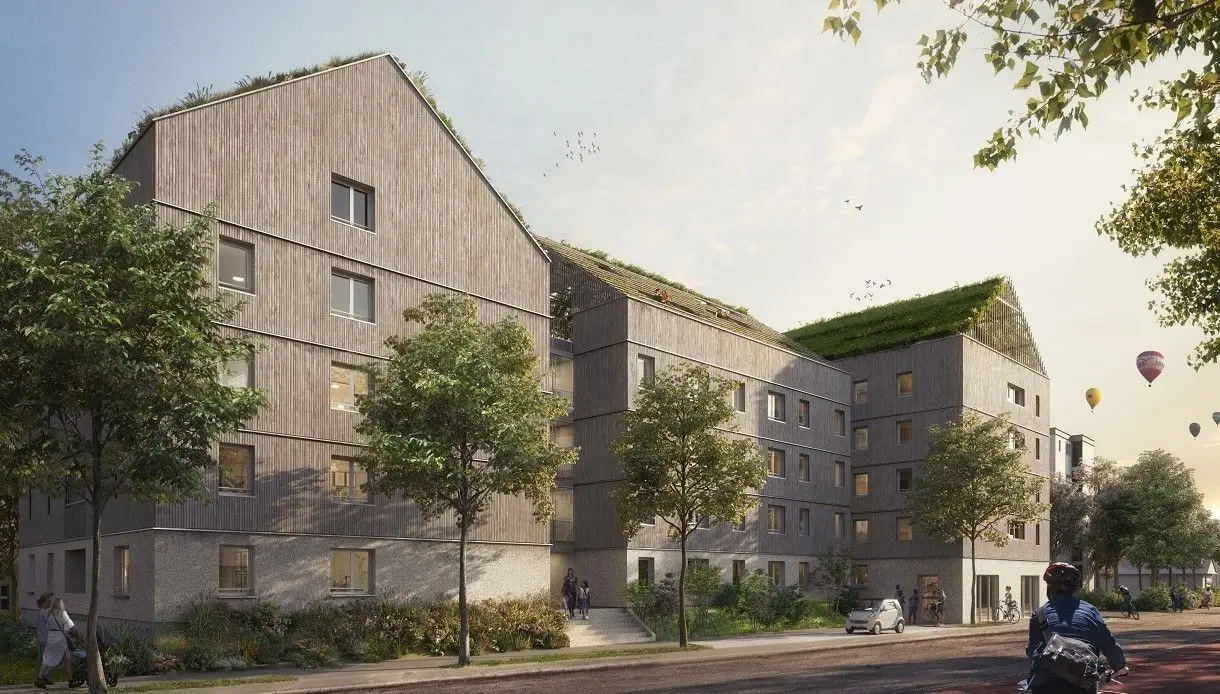 Sieht so die Zukunft des Bauens aus? Mehr Grün an und auf Gebäuden wie beim Entwurf für dieses Vorhaben in Pfuhl geht jedenfalls wohl kaum.