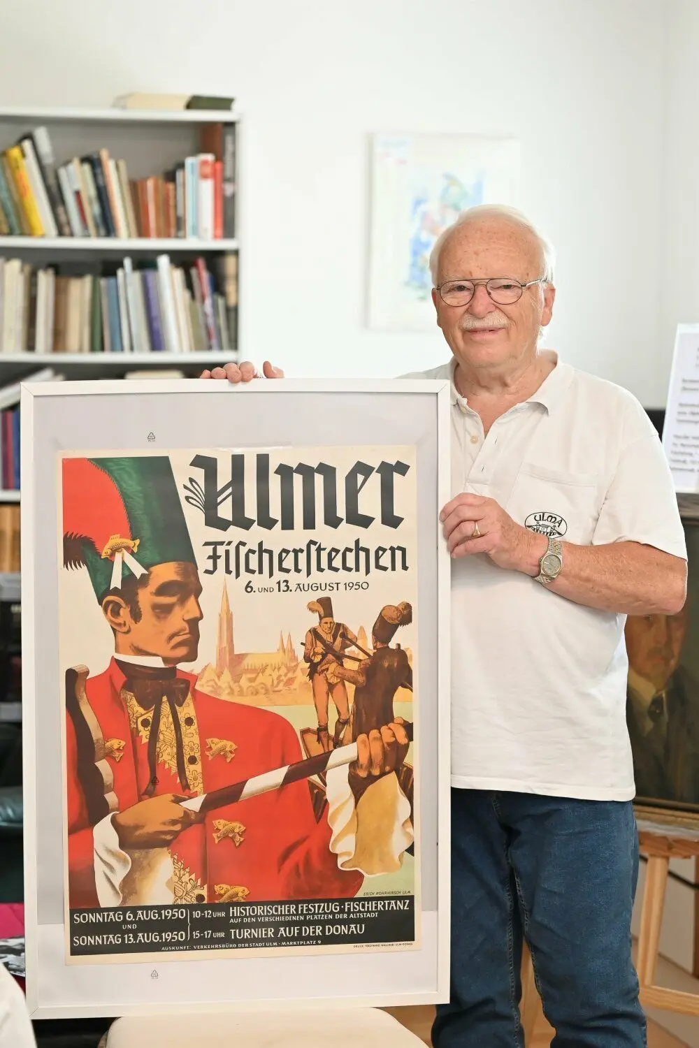 Rudi Fischer hat noch viel Material von früheren Fischerstechen. Hier das Original-Plakat vom ersten Fischerstechen nach dem Krieg 1950.