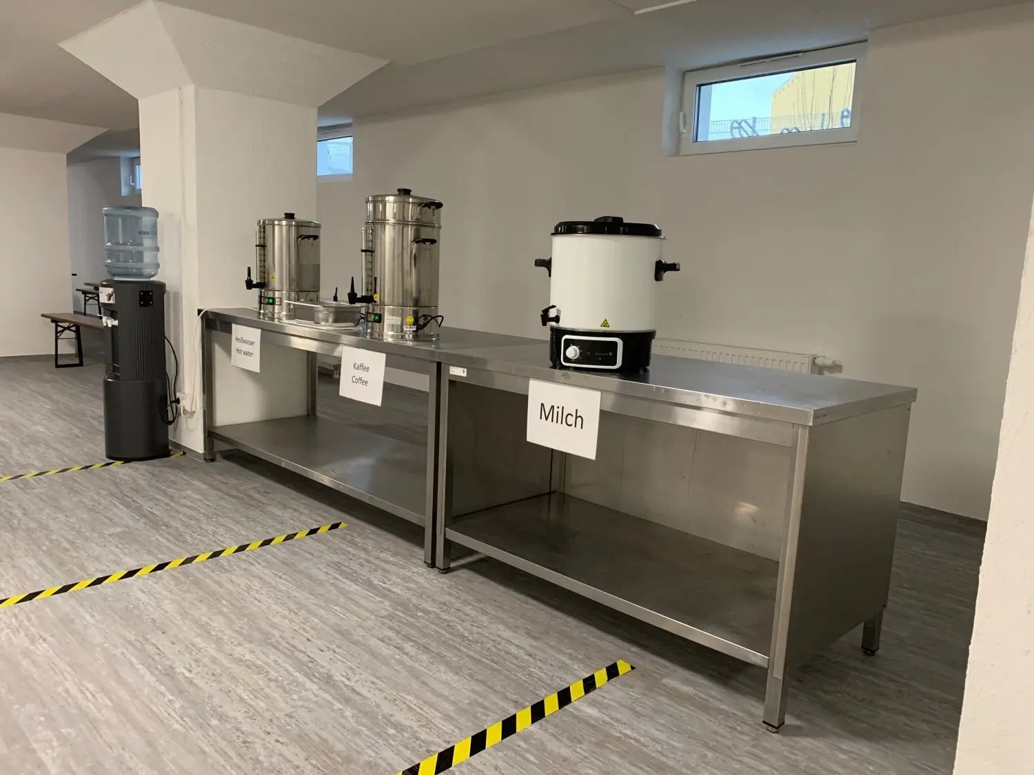 Speichergebäude im Starkfeld in Neu-Ulm wird zur Flüchtlingsunterkunft. Hier ein Foto von der Kantine im Untergeschoss.