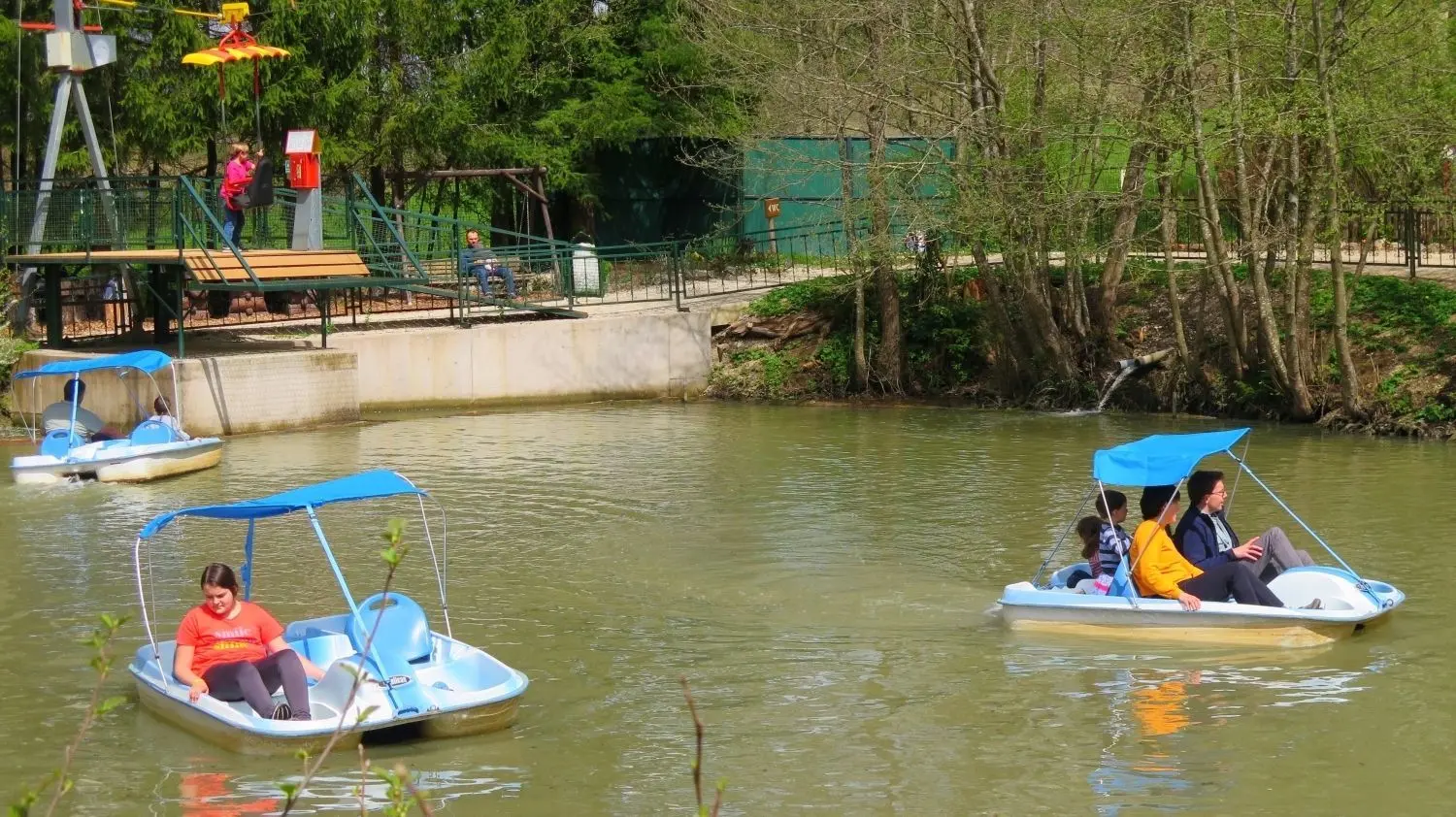 Im Tretboot durch den Naturteich schippern – ein Vergnügen für Jung und Alt.