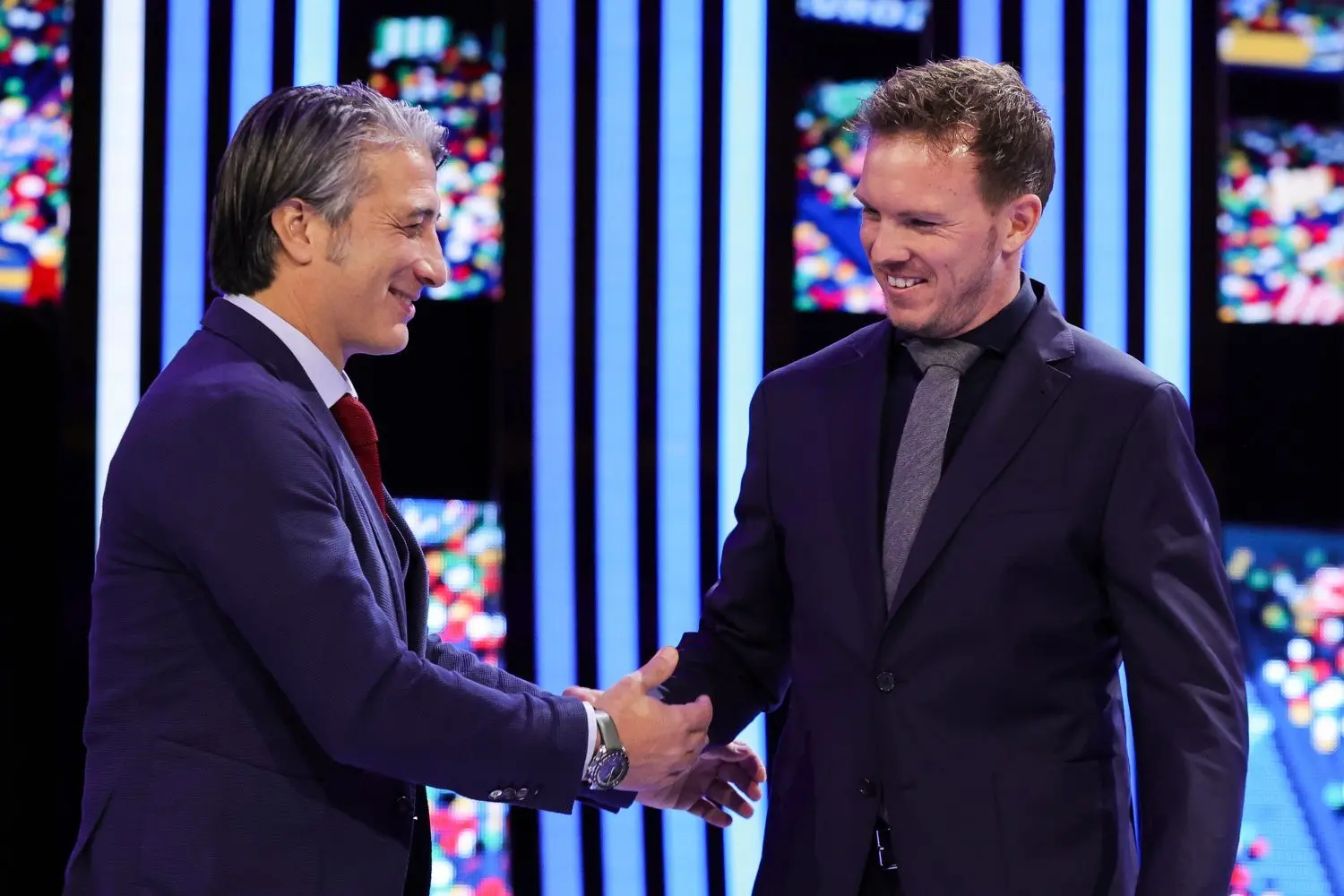 Deutschlands Bundestrainer Julian Nagelsmann freut sich auf das Duell mit den deutschen Gegnern bei der EM. So lief die Gruppenauslosung.