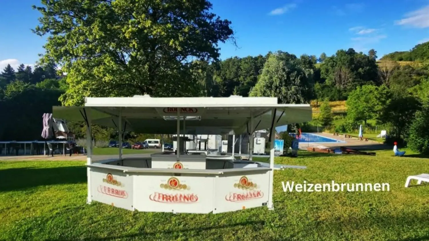 Weizenbrunnen inklusive: erst die Ferienspiele bis Freitag, dann gleich anschließend Musik und Feiern im Junginger Freibad!