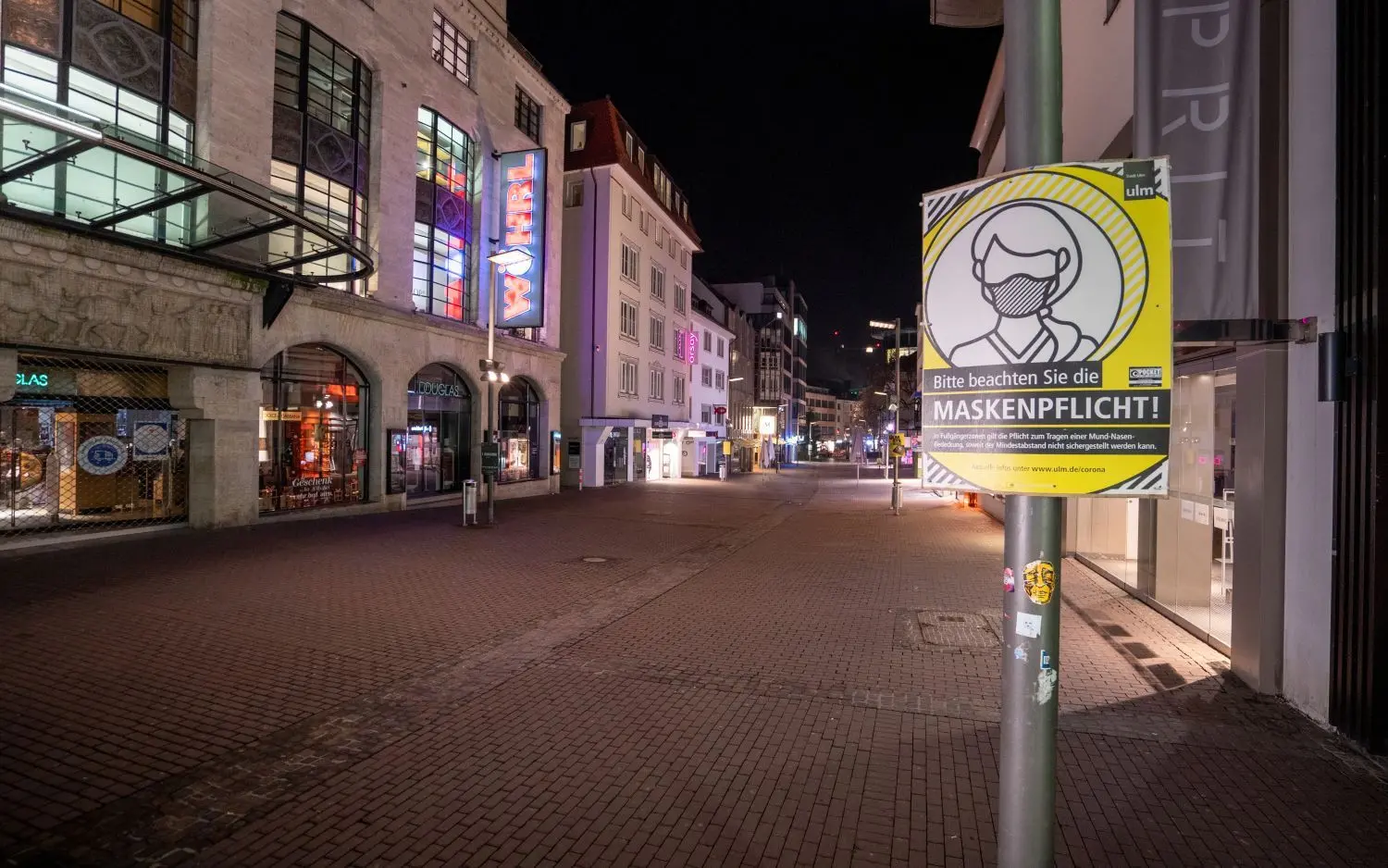 Nichts mehr los: In Ulm gilt seit 12. Dezember eine Ausgangsbeschränkung ab 20 Uhr.⇥⇥