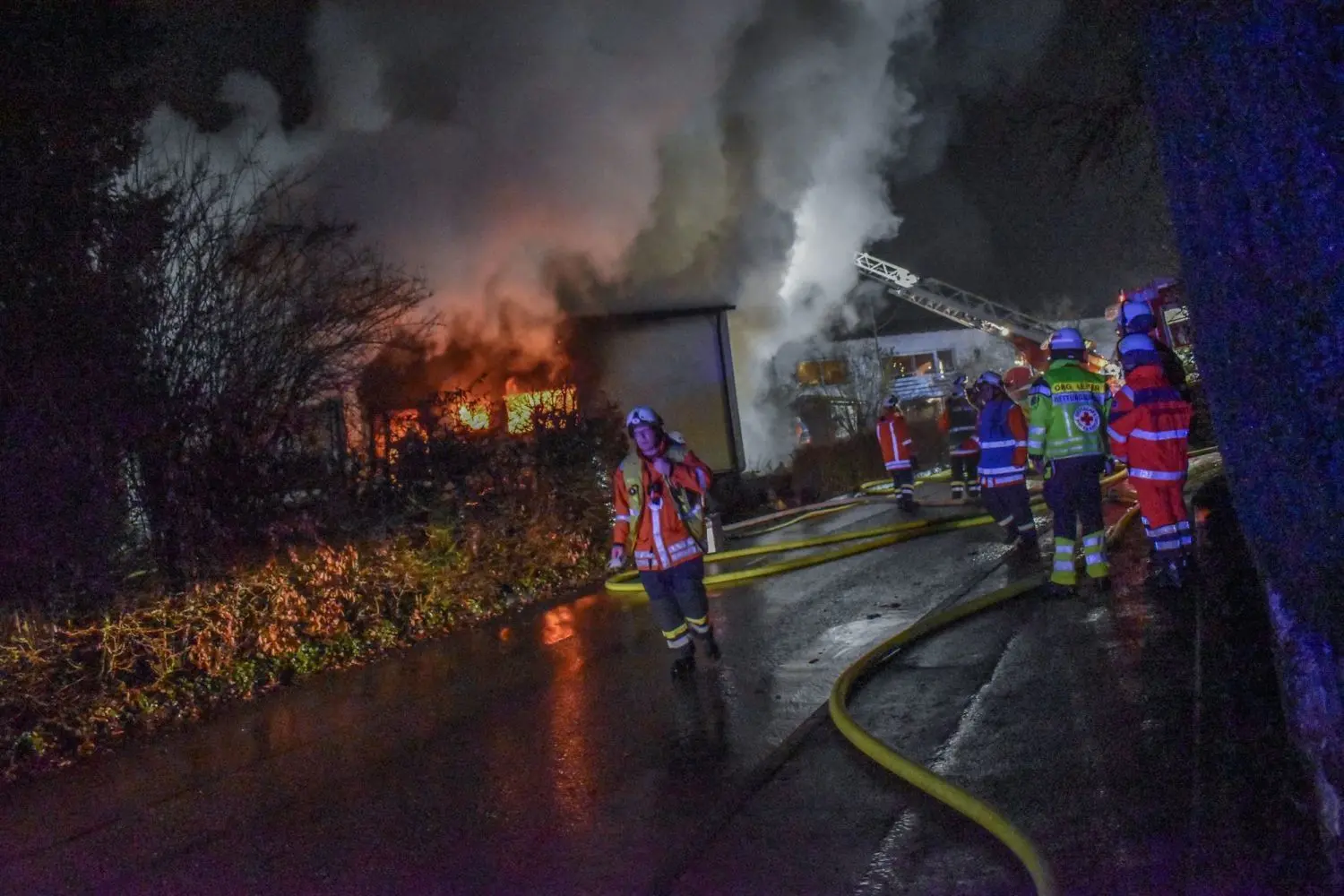 In Schwäbisch Hall stand an Heiligabend ein Einfamilienhaus in Flammen.