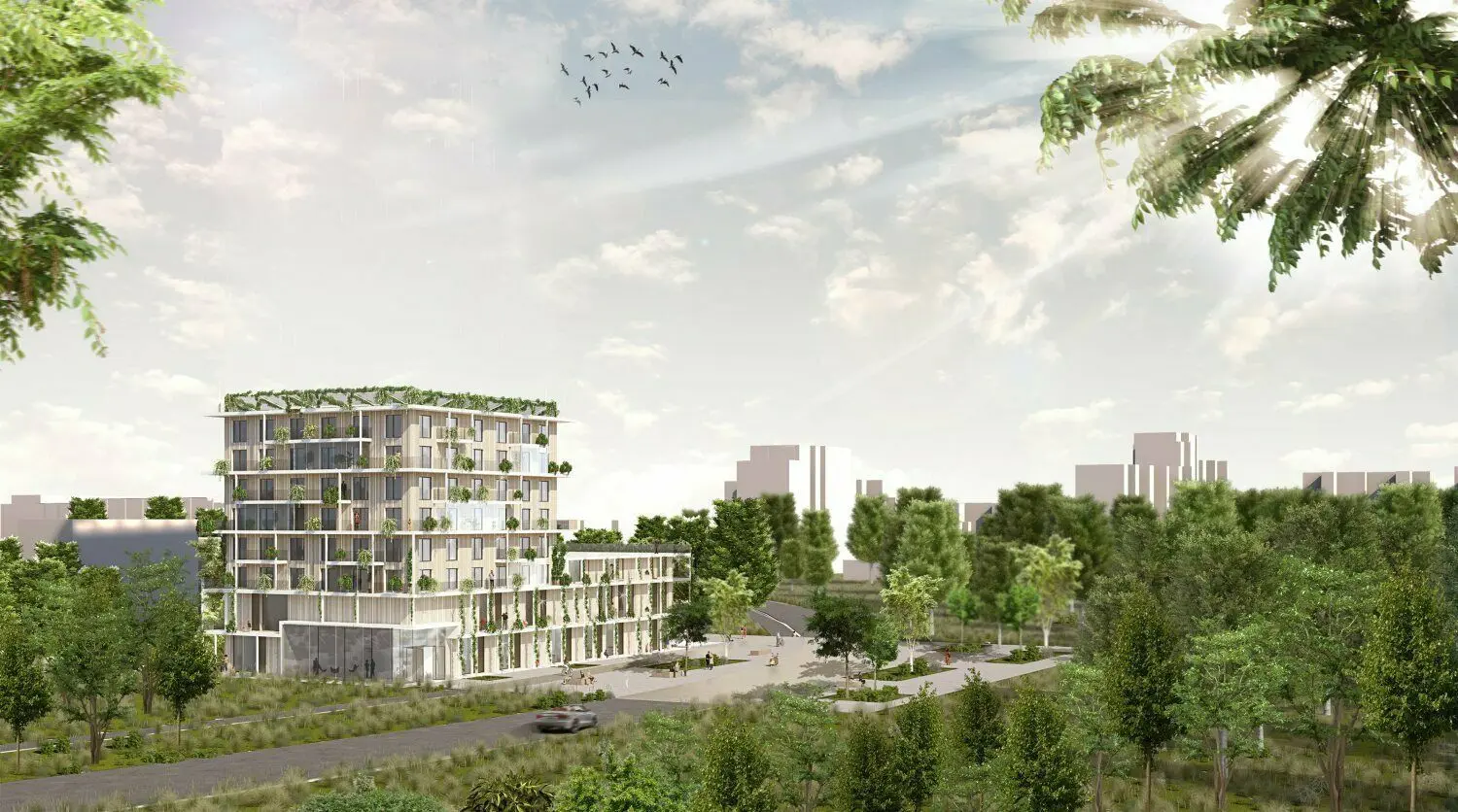 . . . so sähe eine achtgeschossige Kita an der Ecke Wiblinger Ring/Reutlinger Straße aus.⇥