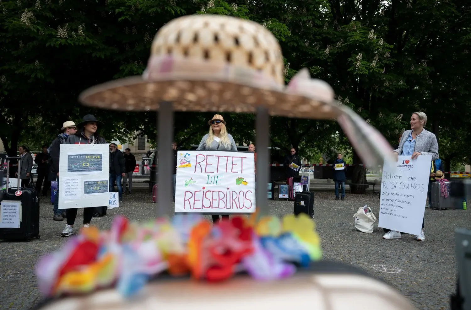 Reisebüro-Protest in Stuttgart.