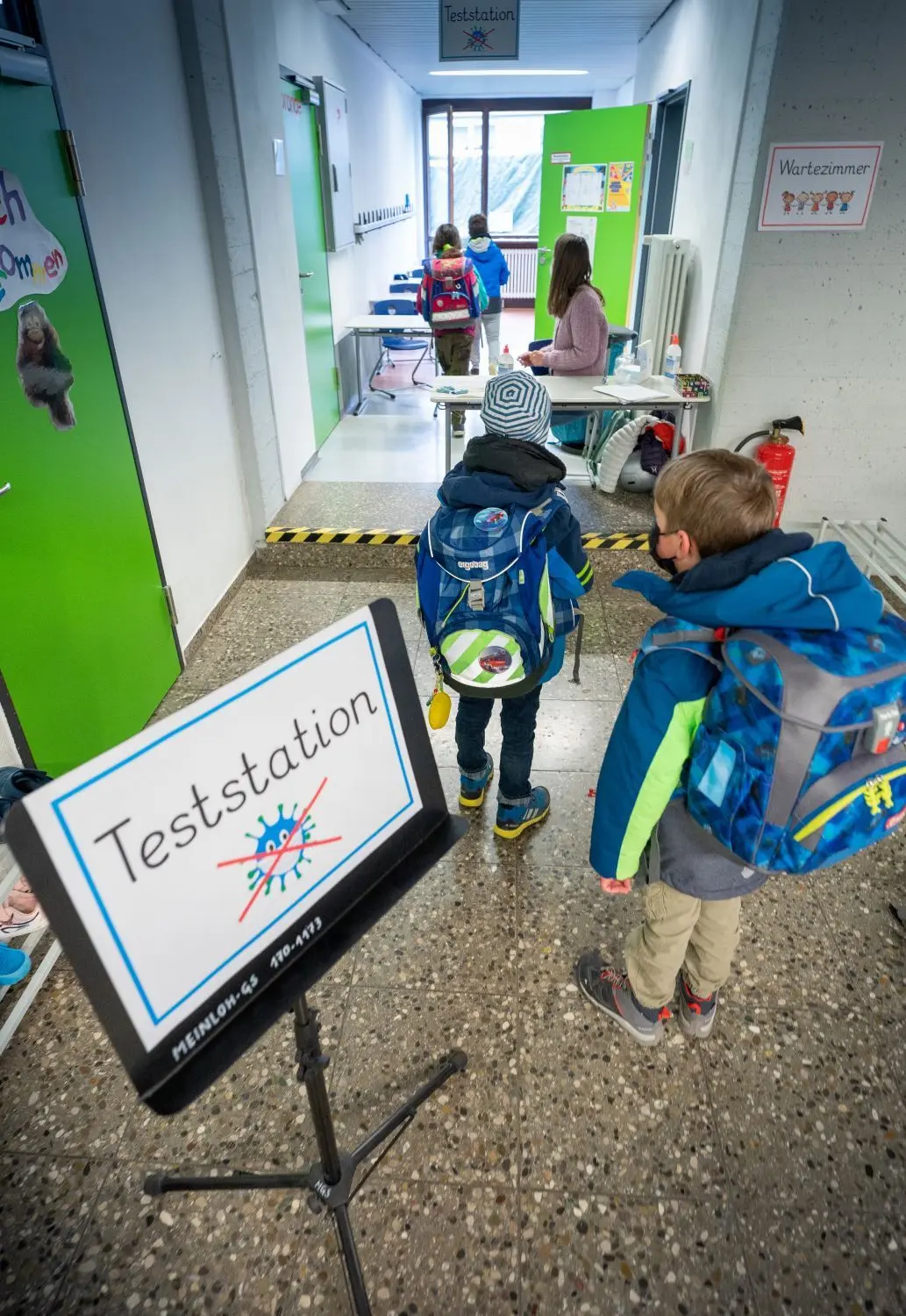 Die Teststation in der Meinloh-Grundschule Söflingen.