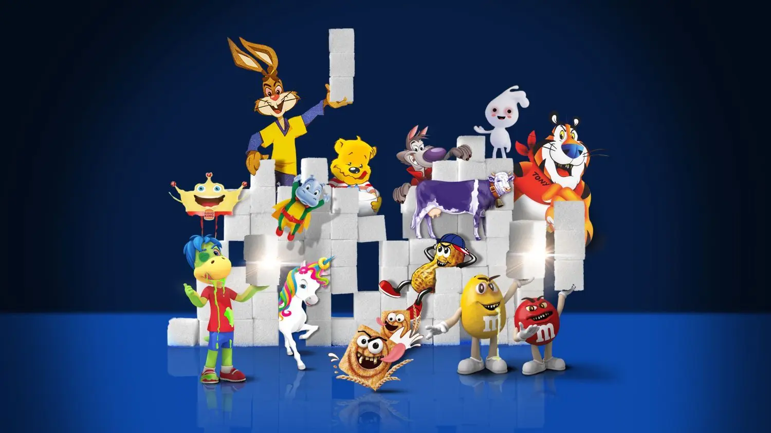 Werbung wirkt – besonders bei Kindern. Süßes wird den Kleinen besonders gerne mit Comicfiguren schmackhaft gemacht, wie diese Illustration zeigt.