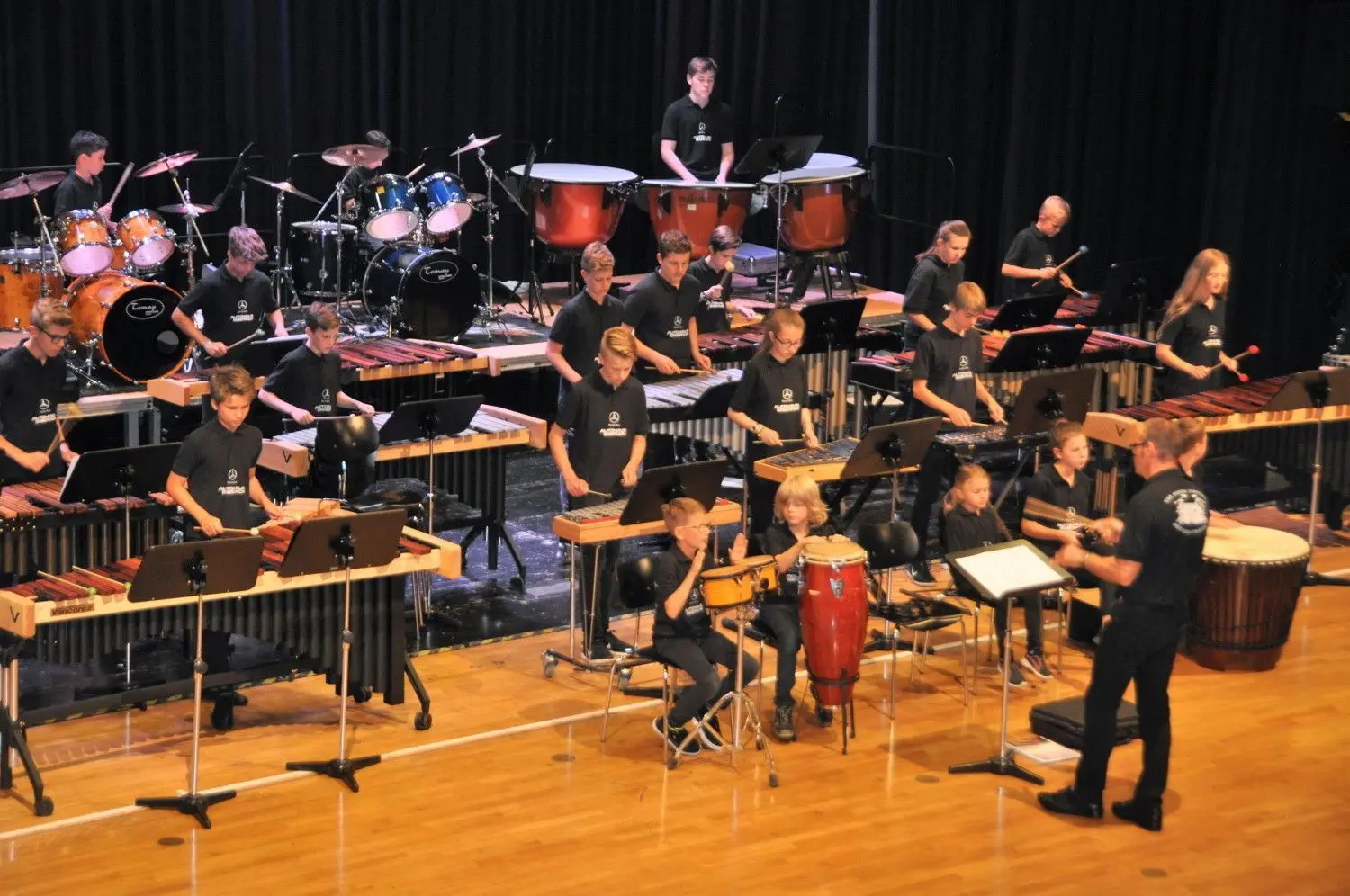 Marimbas, Glockenspiele, Pauken, Trommeln und Drumsets: Das „Modern Symphonic Percussion Ensemble“ zeigte in der Lindenhalle die ganze Bandbreite von Schlagwerk aller Arten.⇥