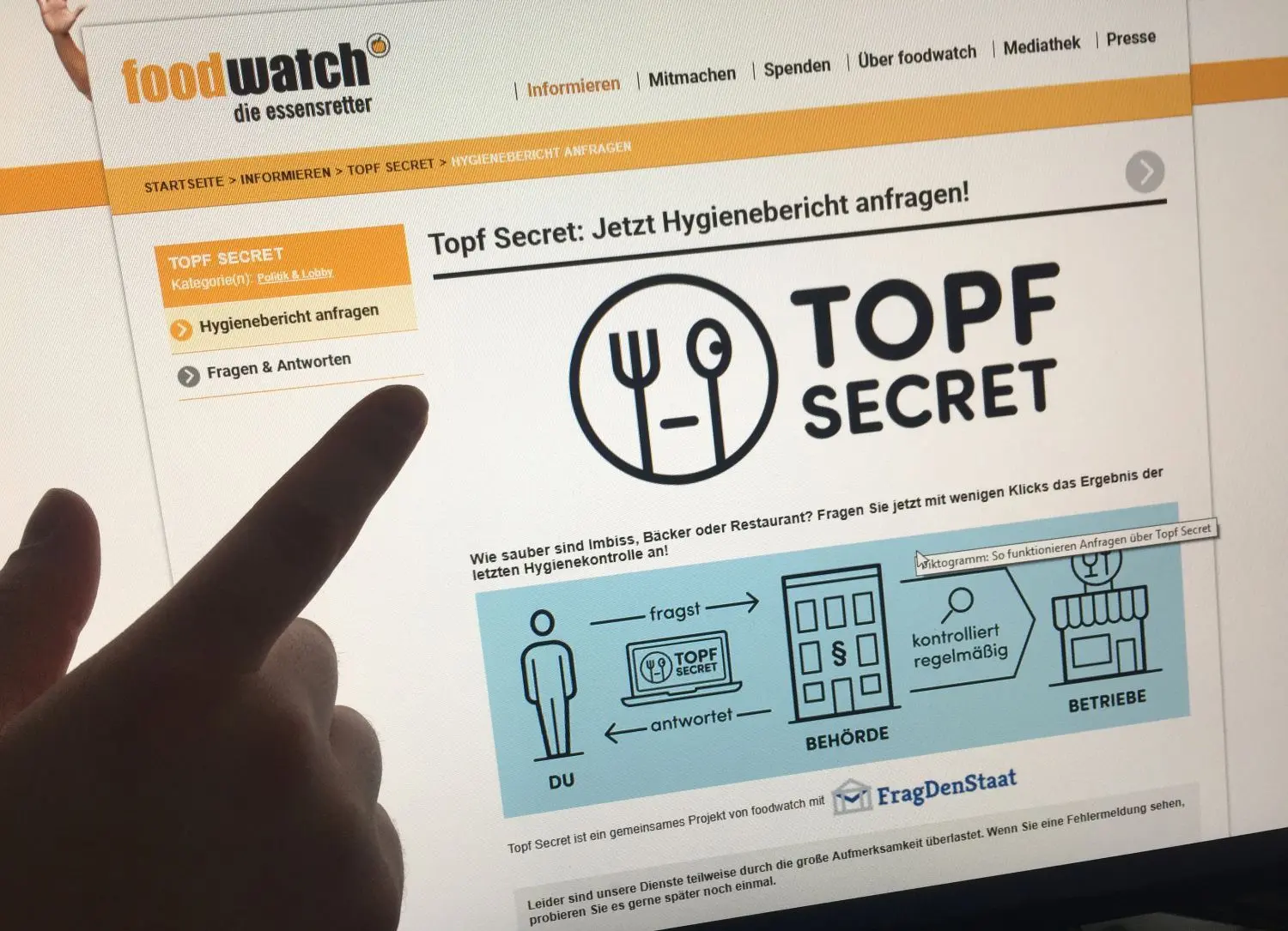 Das Logo der Transparenz­ini­ti­ative zur Lebensmittelhygiene.
