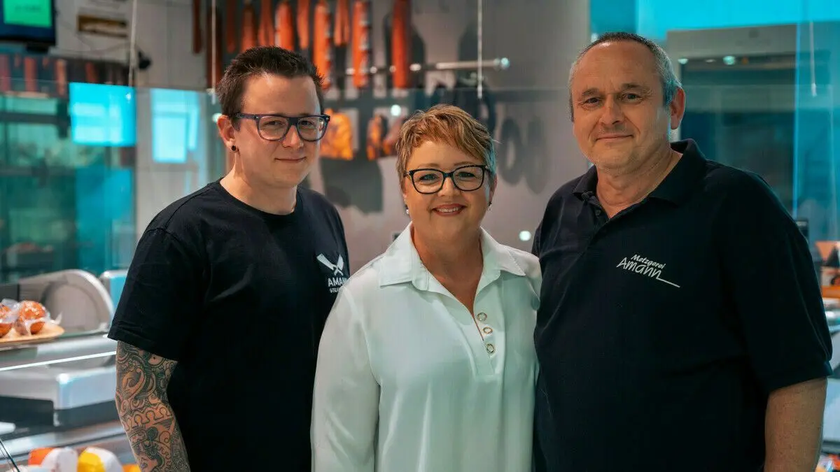 Benny, Daniela und Werner Amann haben ihr Traditionsgeschäft in Hüttisheim geschlossen.
