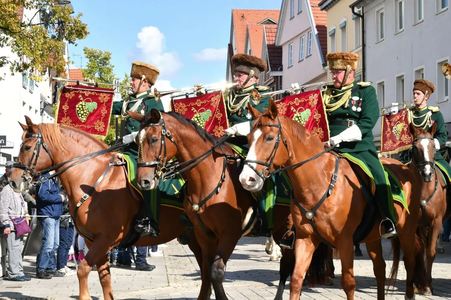 Musikkappellen aus Ehingen, historische Bürgerwachen und Milizen aus 48 Orten in Baden-Württemberg und rund 2000 Teilnehmer "im bunten Rock" waren am Sonntag zu Gast in Ehingen.