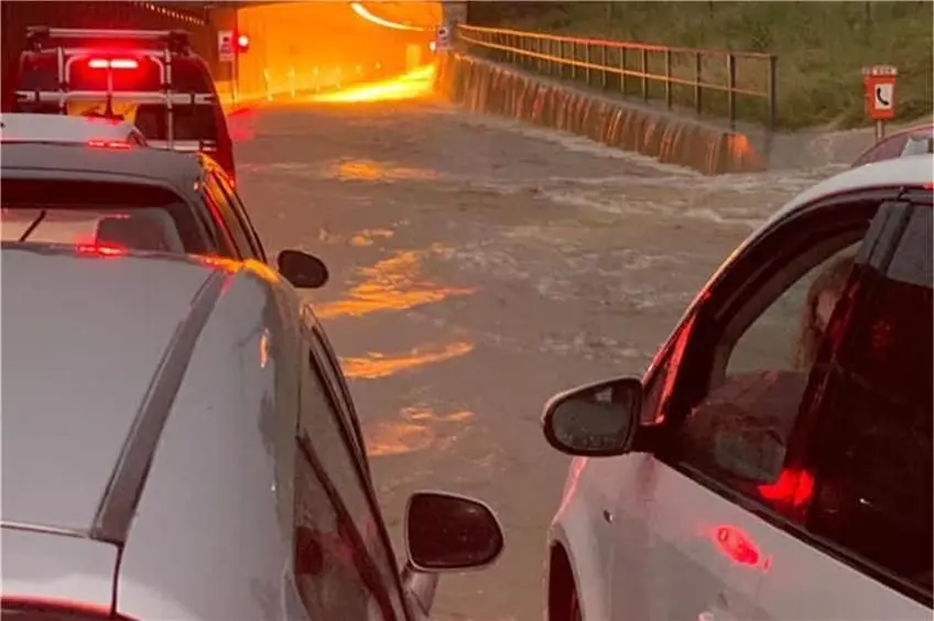 Der Dußlinger Tunnel war nach dem Unwetter jüngst geflutet.