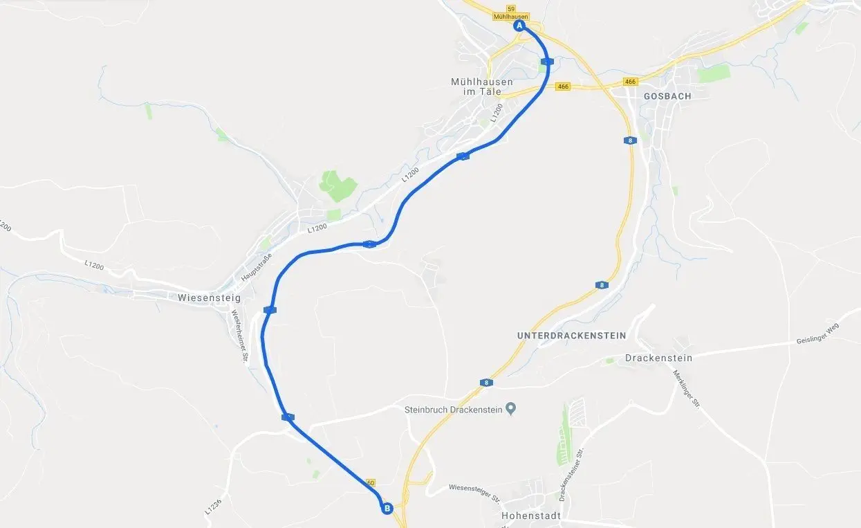 In diesem Bereich wird die A8 in Richtung München zweimal voll gesperrt.