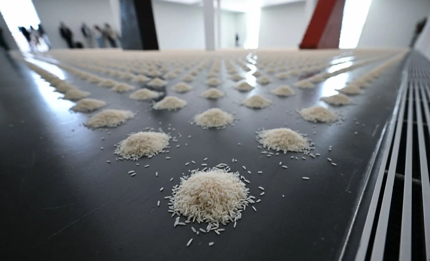 In der Ausstellung „The Beginning of Something Else“ belegt das „Reisfeld“ das gesamte dritte Stockwerk.⇥