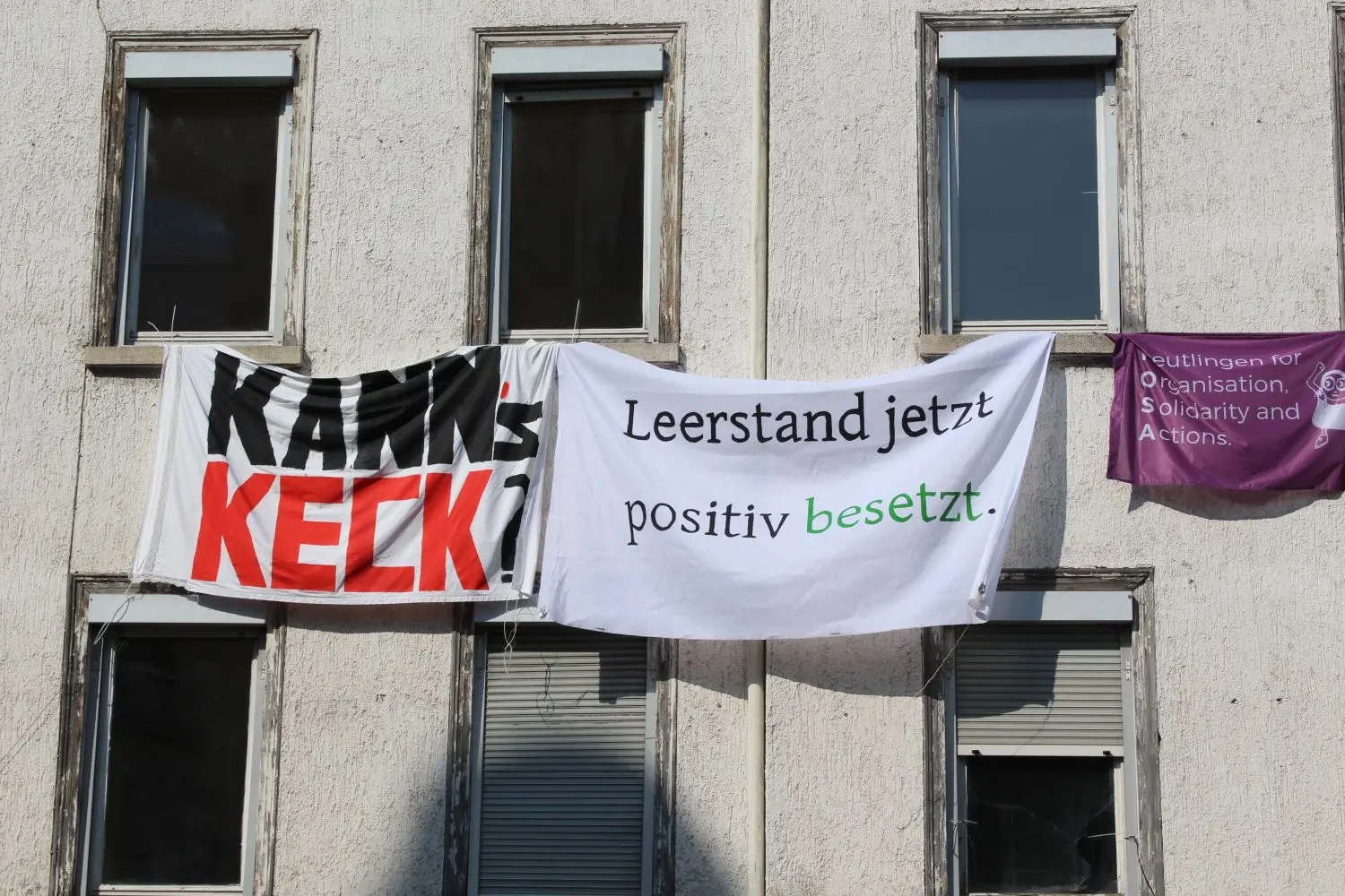 „Die Crew“ besetzt das Haus Kaiserstraße 39.