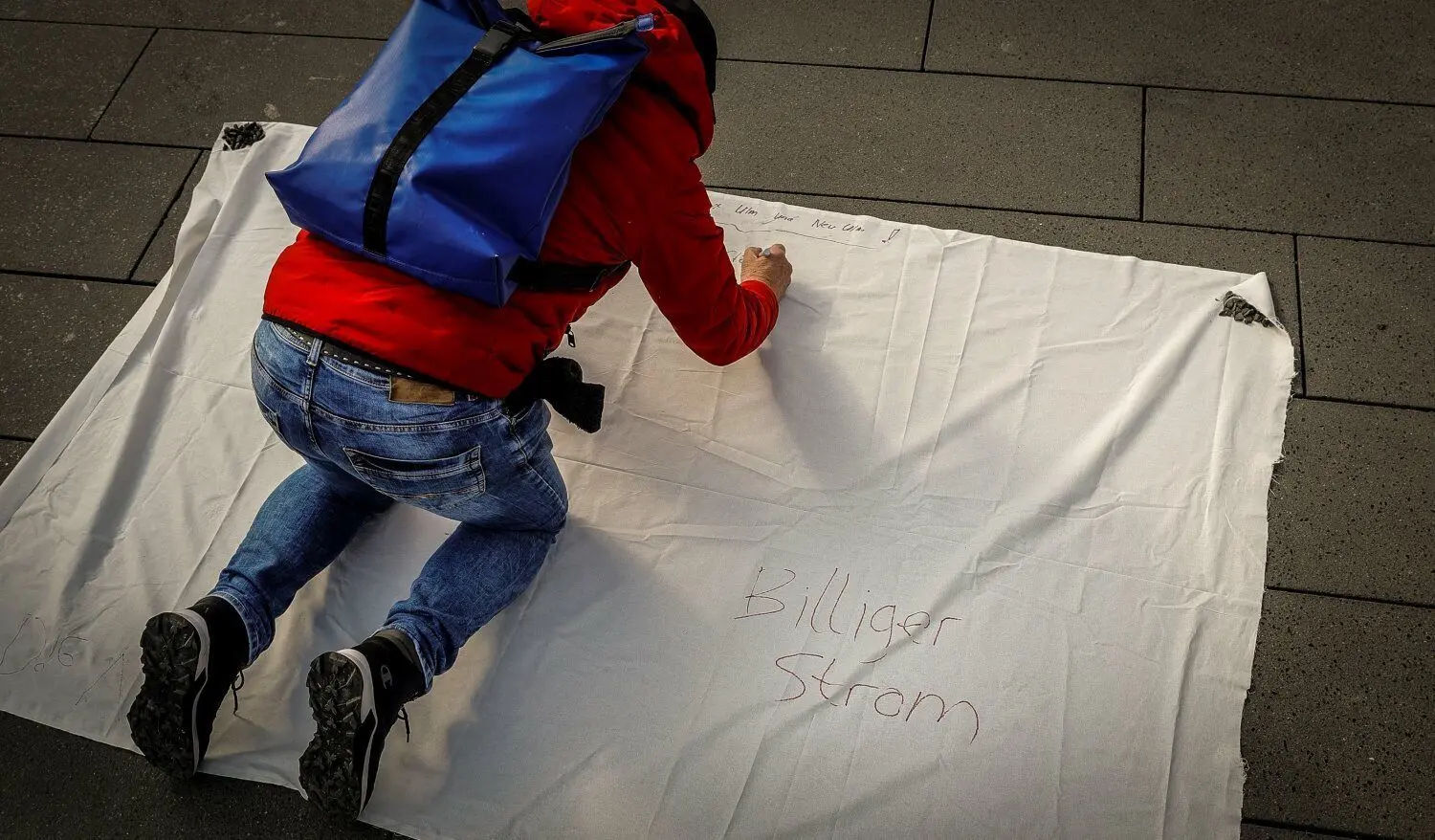 Bei der Kundgebung konnten die Bürger Forderungen aufschreiben.