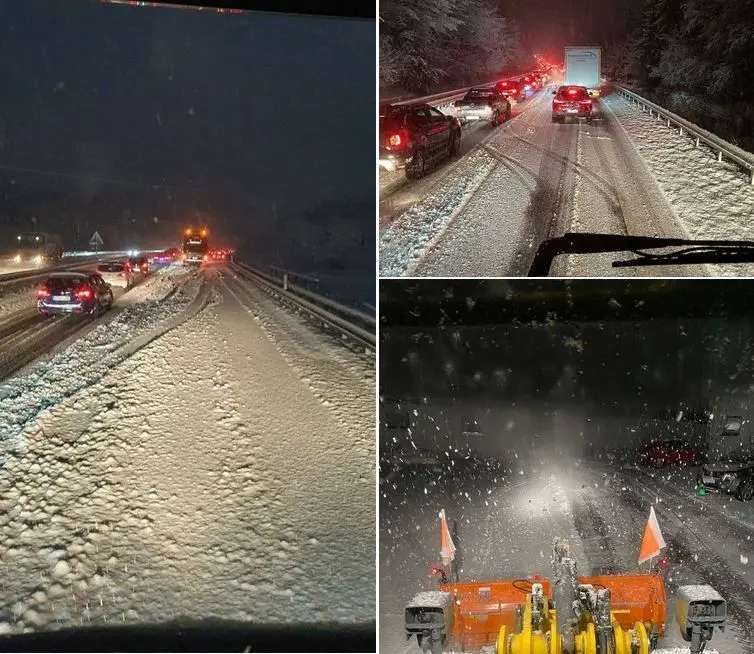 „Die, die noch nicht unterwegs sind, sollten vorerst mal lieber daheim bleiben. Fast überall ist Land unter durch Schnee und Schneeglätte“, heißt es auf Facebook bei „Siggi’s Wetter & News“.