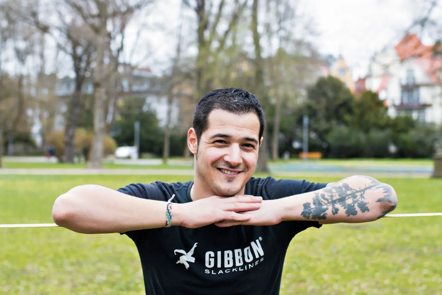 Tobias Basler wurde 2015 Deutscher Meister im Tricklining.