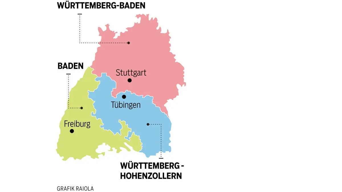 Vor der Gründung Baden-Württembergs war der Südwesten in drei Länder geteilt.