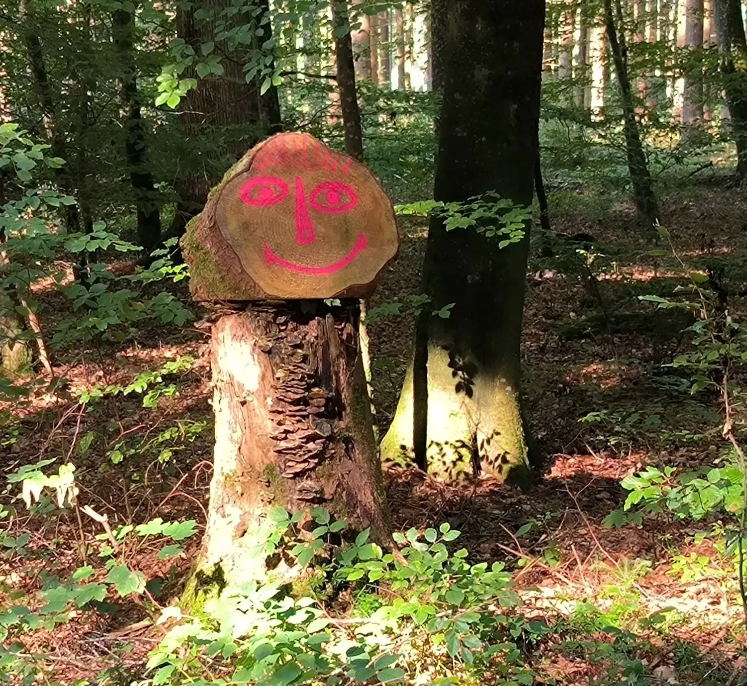Holzfigur am Pfifferlingsberg.