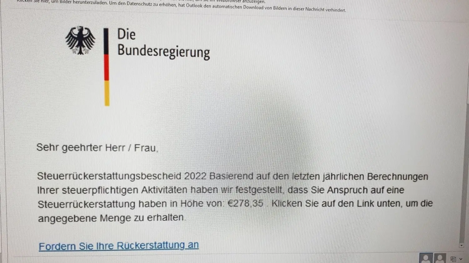 Gerne gehen auch mal Mails von der Bundesregierung ein.