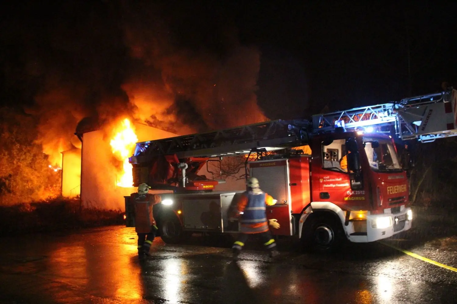 In Schwäbisch Hall stand an Heiligabend ein Einfamilienhaus in Flammen.