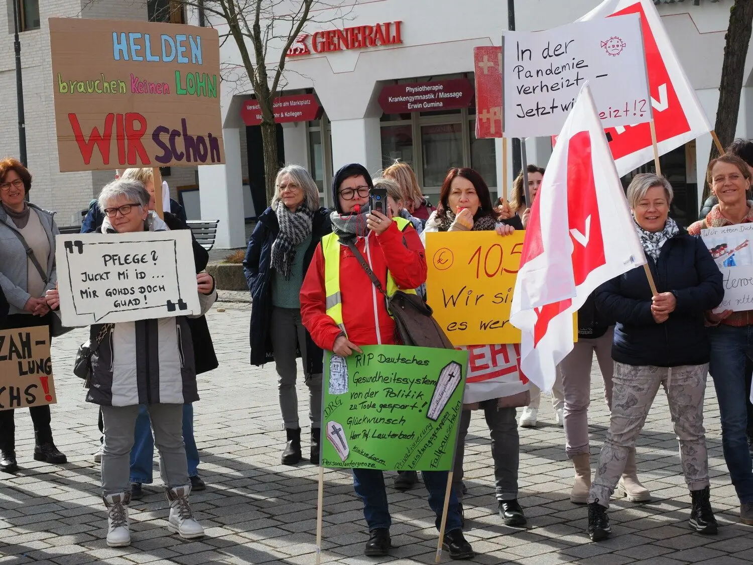 Warnstreik an der Ehinger Klinik: Bei den Beschäftigten war viel Frust zu spüren.