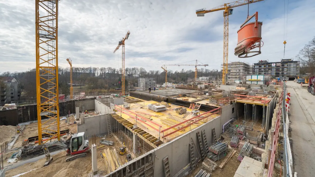 Noch wird in größerem Stil gebaut in Ulm, hier im Wohngebiet am Safranberg.
Neubaugebiet Safranberg