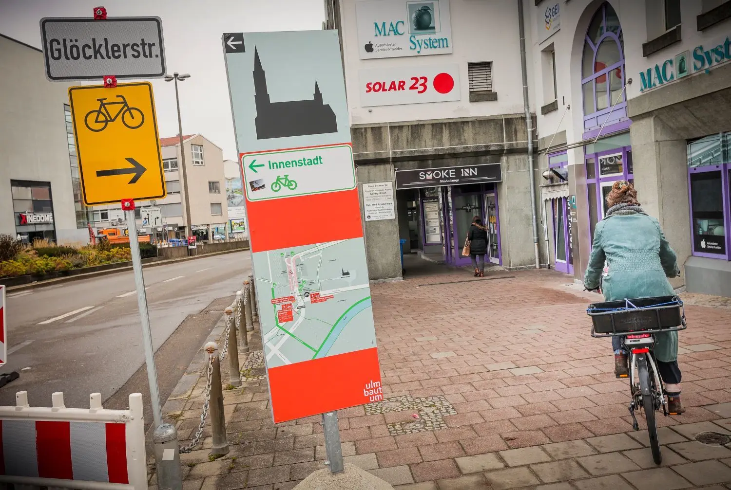 Die Situation am Eingang der Neuen Straße.
