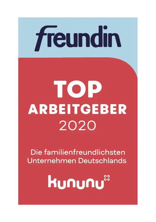 Das Siegel wird von der Zeitschrift Freundin verliehen und basiert auf einer Studie von kununu, der größten Arbeitgeberbewertungsplattform Europas.⇥