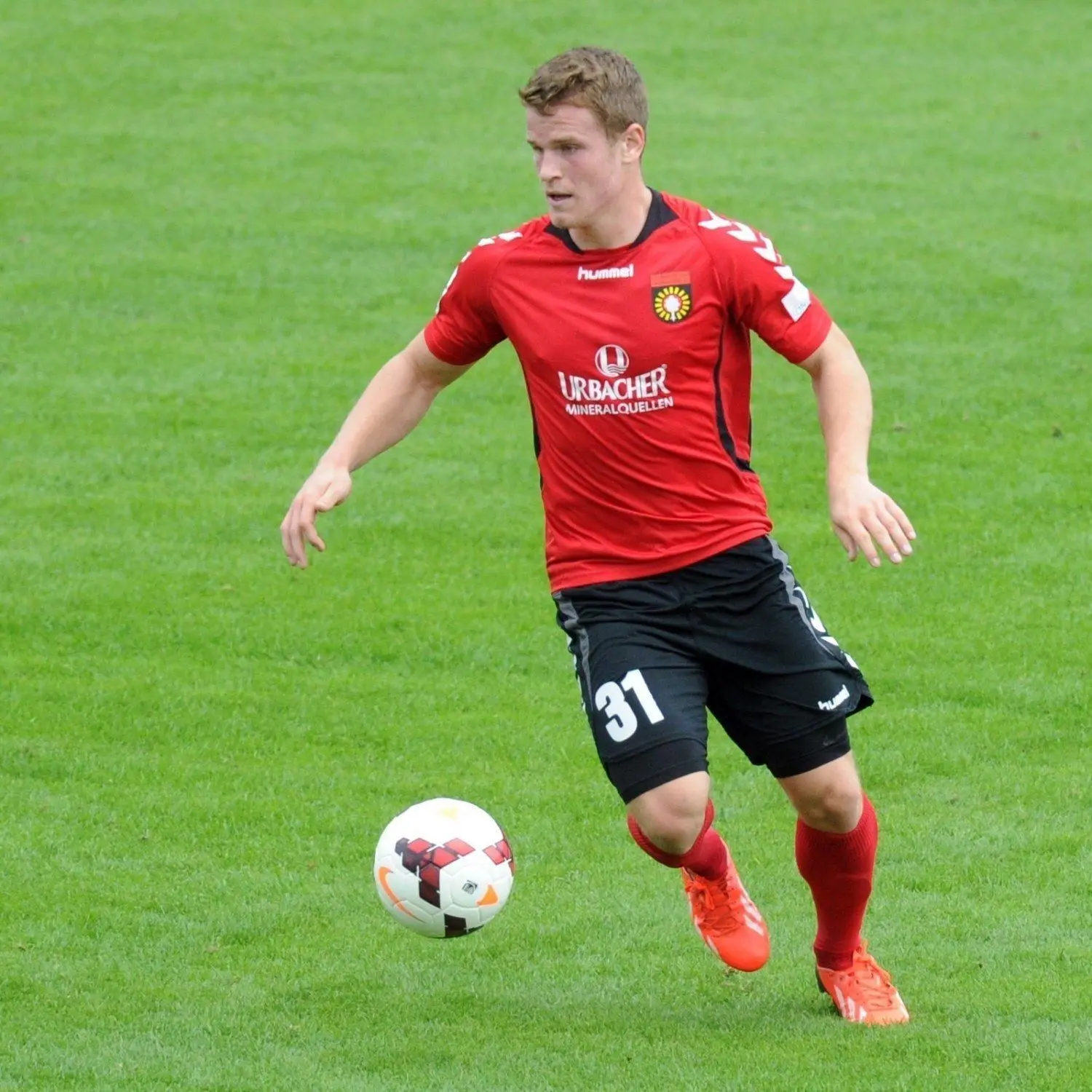 Tobias Rühle, schon damals mit der Nummer 31,  schoss 2014 die SG Sonnenhof Großaspach mit 14 Saisontreffern in die Dritte Liga.