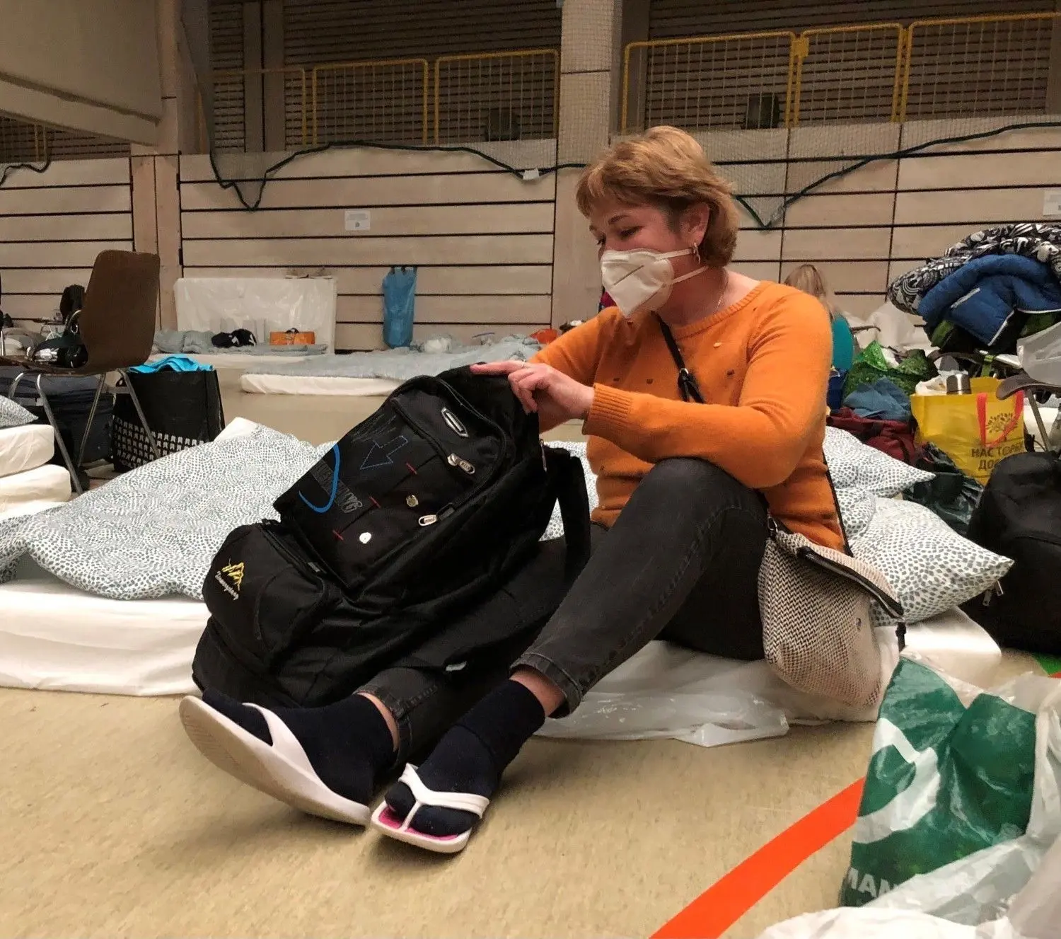 Tatjana Scherschen ist zunächst zu Fuß aus ihrem Heimatort geflüchtet. Sie konnte nur diese Tasche mitnehmen.