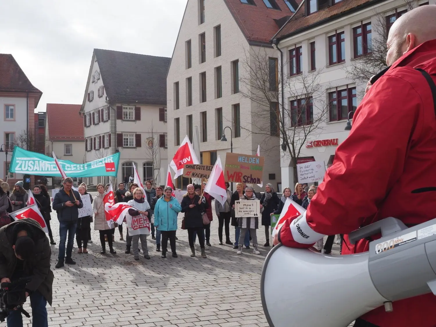 Warnstreik an der Ehinger Klinik: Bei den Beschäftigten war viel Frust zu spüren.