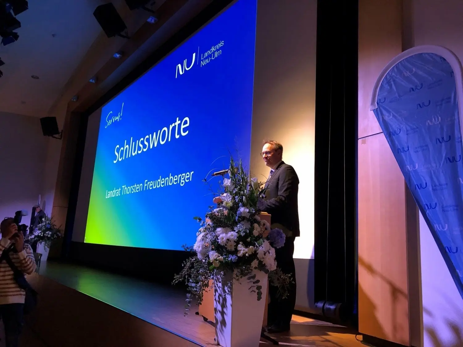 Thorsten Freudenberger bei der Verabschiedung im Sendener Bürgerhaus.