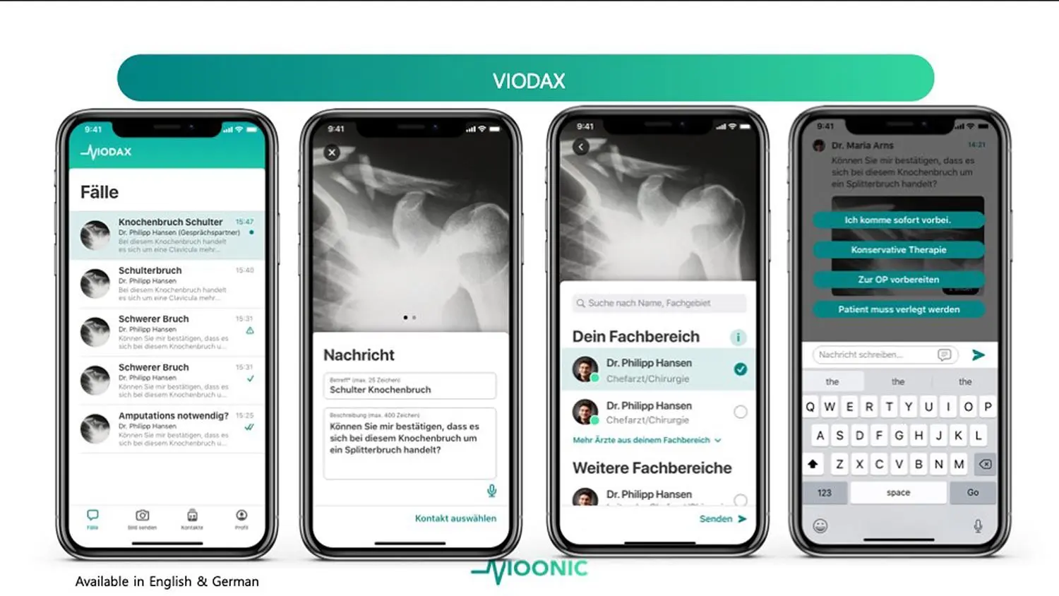 Die App „Viodax“ ermöglicht Ärzten einen datenschutzkonformen Austausch von Patientendaten.⇥
