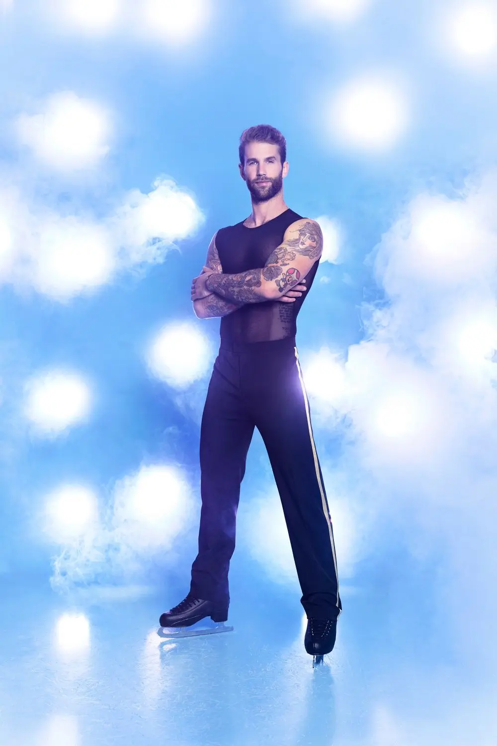Für ihn geht es vom Laufsteg auf die Eisfläche: Model André Hamann.