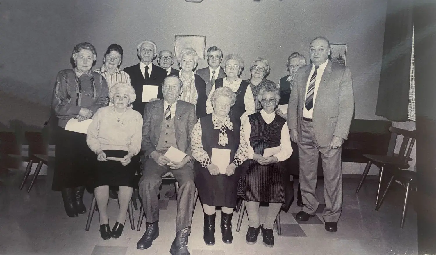 Nach der Hauptversammlung 1987 mit dem damaligen 1. Vorsitzenden Hans Boss, rechts.