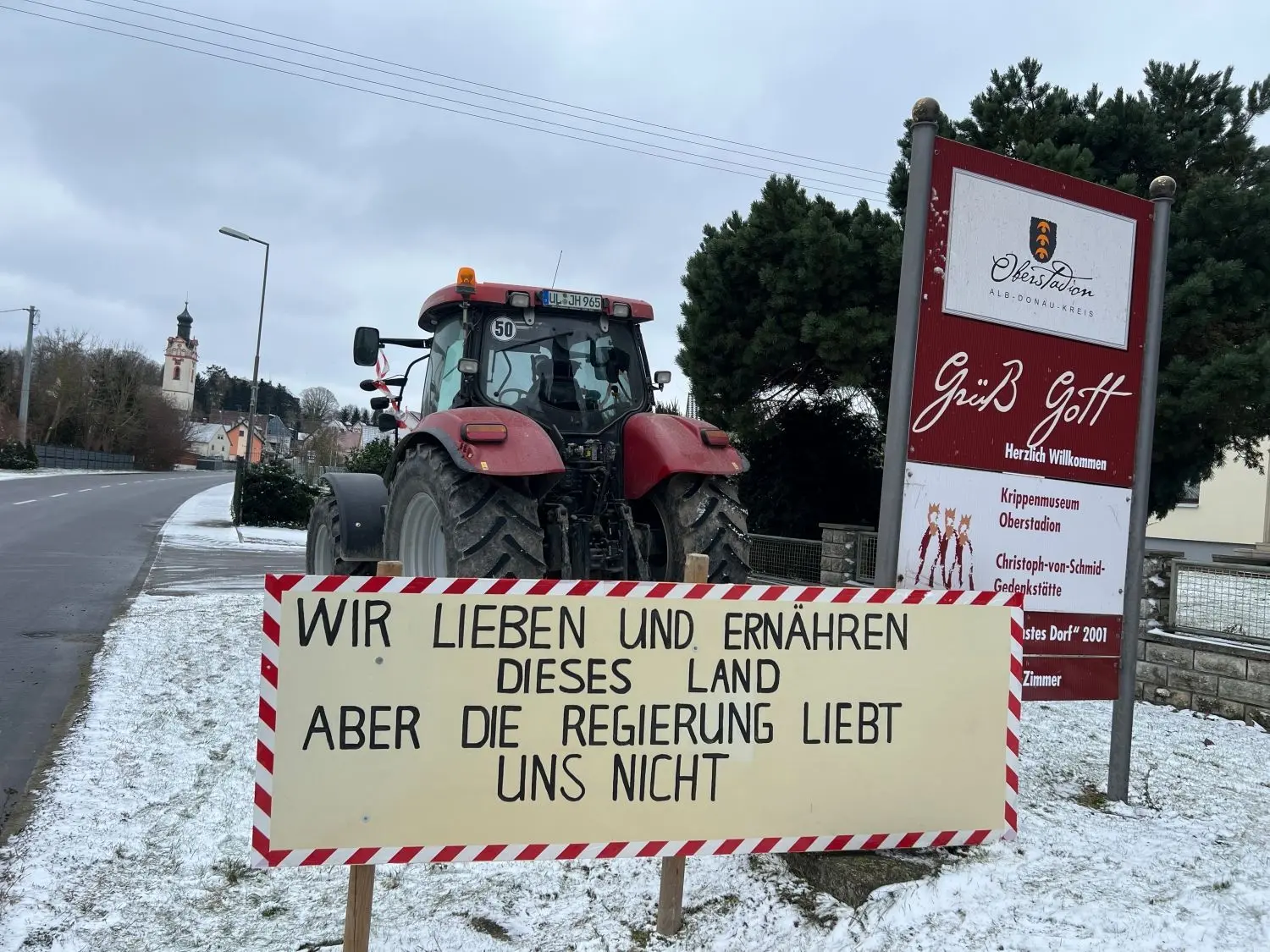 Ungeliebte Landwirte? Bauernproteste in der Region... hier in Oberstadion.