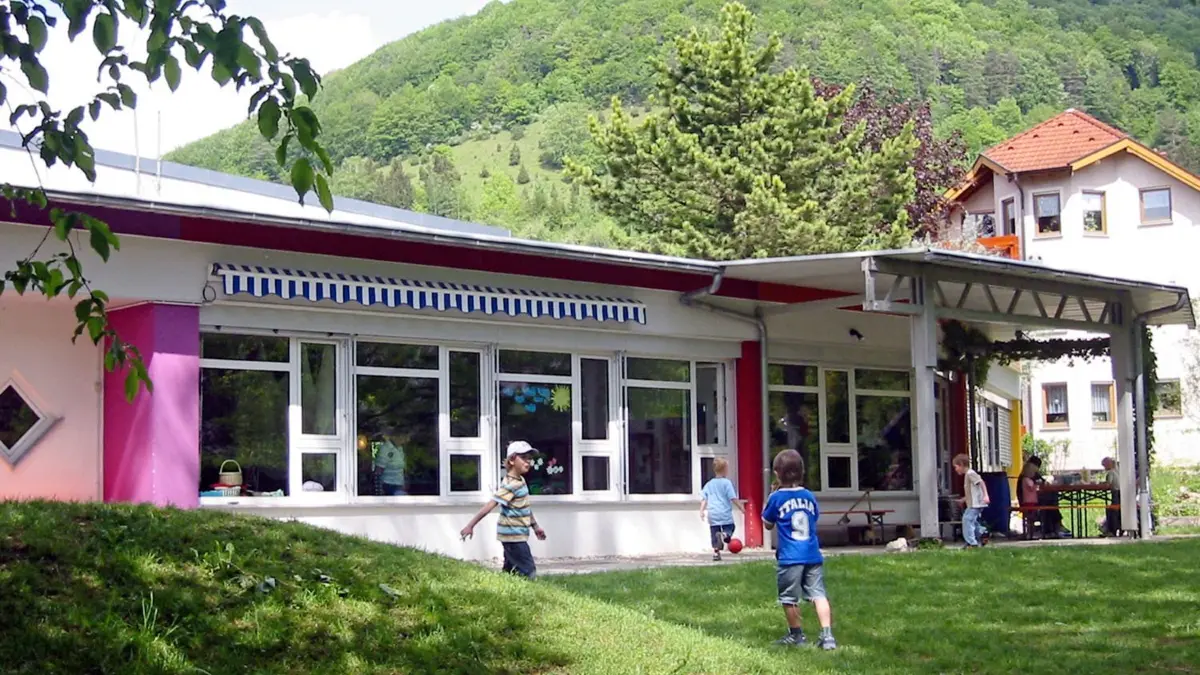 Der Unterhalt der Kindergärten wie die Villa Regenbogen in Bad Überkingen kostet die Gemeinde immer mehr Geld.⇥
Kindergarten Bad Überkingen