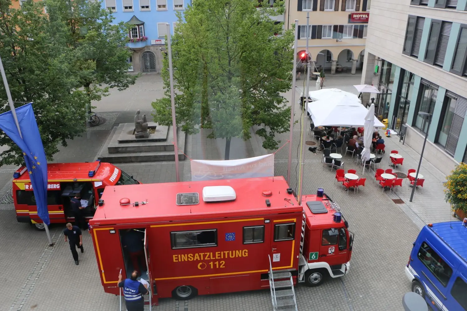 Das Lagezentrum der Übung am Samstag war am und im Crailsheimer Rathaus. ⇥