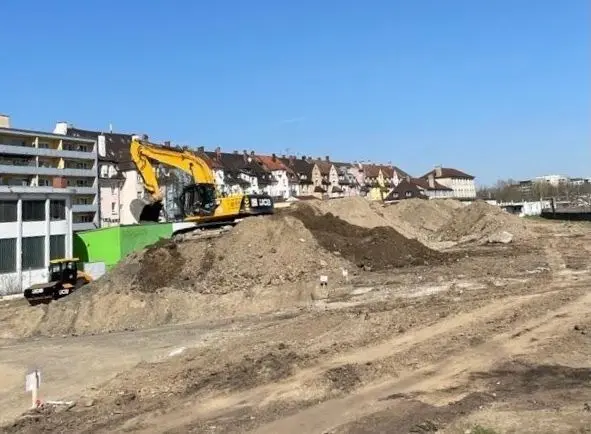 Die Arbeiten auf dem Leplat-Areal an der Reuttier Straße gehen zügig voran.