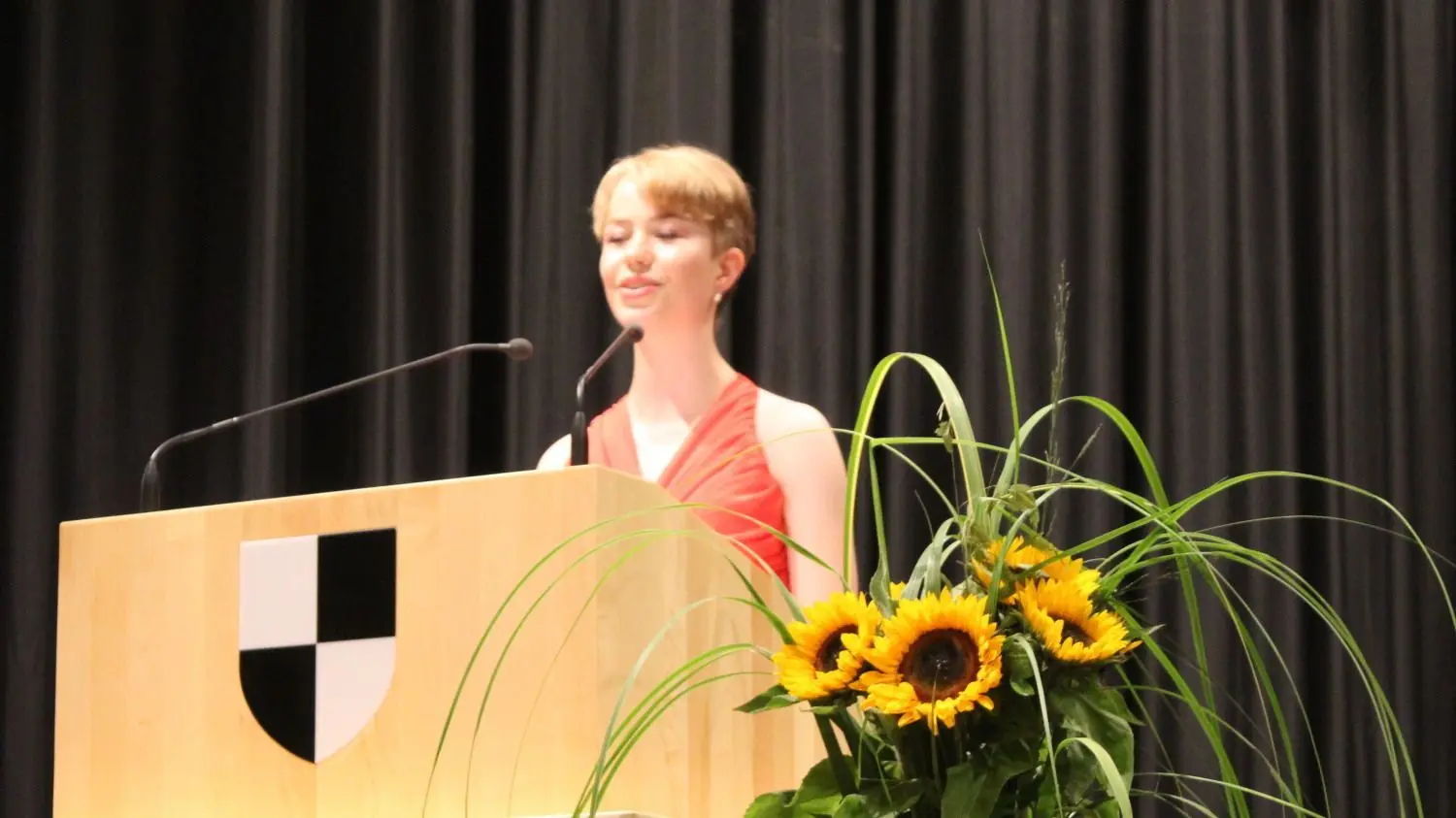Scheffelpreisträgerin Martina Jungmann während ihrer Rede.