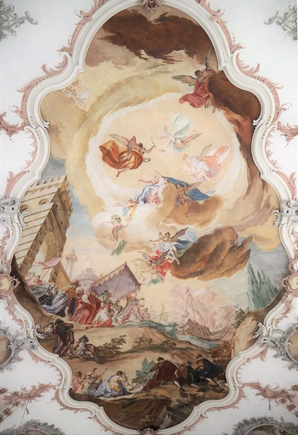 Ein spätes Werk: Die Seeschlacht von Lepanto malte Franz Martin Kuen 1768 für die Pfarrkirche Erbach.